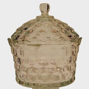 HOMCO Glass Bowl Vintage Candy Dish With Lid